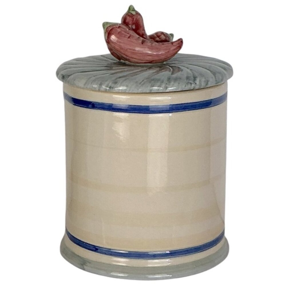 Vintage Pepper Canister Farmhouse Stoneware with Lid Multicolor 4 Cup 7 1/2” H - Picture 9 of 16